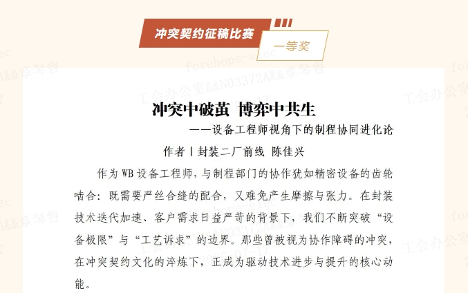 甬矽“冲突契约”征稿比赛获奖作品展示